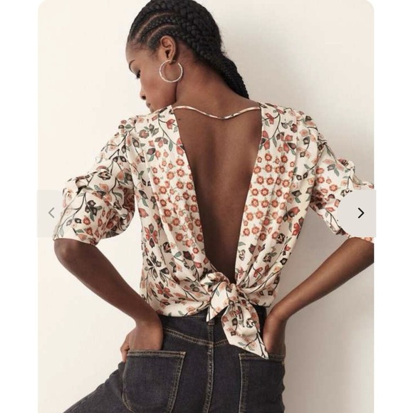 ba&sh Tops - New BA&SH Top Women's Small Floral Luxury Long Sleeve Open Back Fall Formal
